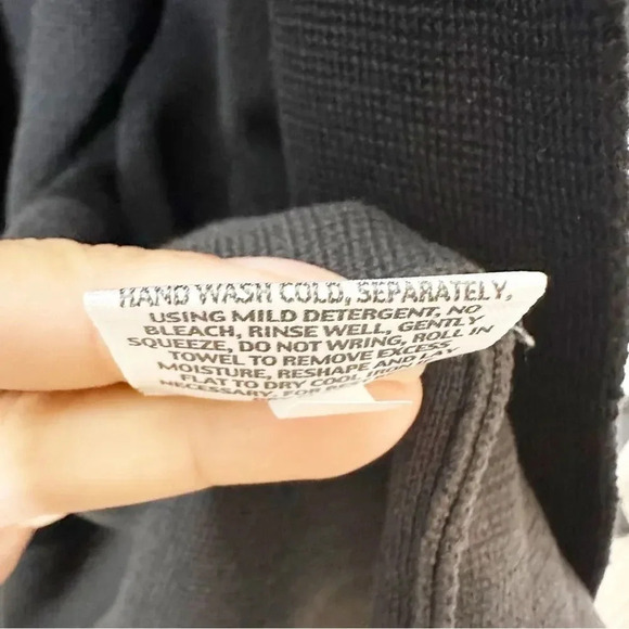 EILEEN FISHER Silk Cotton Blend Colorblock‎ Black Gray Coatigan Duster Sz Small - Picture 6 of 7